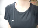 安踏（ANTA）【吸湿速干】短袖 女24夏季新款t恤打底纯色运动跑步训练宽松显瘦 【吸湿速干-反光印花】基础黑-7 L/170 实拍图