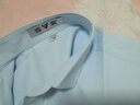 罗蒙短袖衬衫男商务休闲工装衬衣吸汗透气男士衬衫 淡蓝色平纹804 38 实拍图