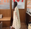 飞鸟和新酒轻薄宽松小个子连衣裙女夏季新款圆领显瘦气质女裙 满幅图案淡黄HPF01 L 实拍图