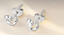六福珠宝  娉婷系列足铂心思铂金耳钉女款心形耳饰 计价 HIP50007 1.45克(含工费123元) 实拍图