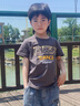 真维斯（Jeanswest）男童短袖2025新款夏装儿童夏季t恤纯棉薄款半袖中大童休闲衣服 白 J朋克兔-石墨灰 J方块舞狮 120 实拍图