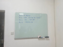 得力挂式白板120*90cm 全面屏磁性钢化悬挂式玻璃白板办公会议写字板黑板(含白板擦 白板笔 磁钉)MZ101 实拍图