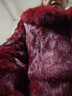 慕舍（mushe）轻奢品牌海宁皮草外套女皮毛一体兔毛中长款狐狸毛领真皮皮草大衣 酒红色中长款 L 实拍图