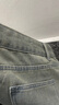 POUM牛仔裤男春夏美式高街水洗黄泥染微喇裤子男复古做旧直筒显高长裤 SXNZ-8807黄泥【常规】 2XL 实拍图
