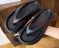 心楠厚底人字拖女夏季2025新款黑显高海边凉鞋沙滩夹脚拖鞋可外穿 黑色38-39【适合37-38的脚】 实拍图