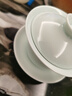 左茗右器三才盖碗茶杯单个景德镇陶瓷泡茶碗品茗公道杯功夫茶具三件整套装 【中号】富贵粉青盖碗-150ml 实拍图