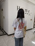 妙奕嘉短袖t恤女纯棉白色夏季2025年新款显瘦遮肚宽松潮流长款半袖上衣 粉色字母白色短袖【白标纯棉】 M 【建议 100斤内】 实拍图