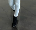 思加图冬季新款通勤尖头短靴时装靴中粗跟绒面女皮靴EQ101DD3 摩登黑（绒里） 39 晒单实拍图