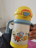 皇宠星球婴儿保温杯外出小月龄宝宝学饮吸管水杯儿童一岁保温奶瓶 克洛黄+软扣背带+补充吸嘴 350ml 实拍图