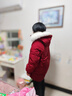 雪中飞秋冬新款女士时尚休闲简约防风狐狸毛领立领大口袋设计短款羽绒服 红色|1235 XL 170/92A 实拍图