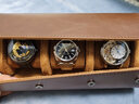 TOBEAR高档皮革手表收纳盒 便携防摔机械表盒子多功能随身表袋表包防尘 深棕色3表位【纯手工制作】 实拍图