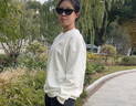 安踏小花卫衣 女春季加绒圆领套头衫保暖内搭运动上衣宽松休闲长袖 【后背满印】象牙白-1 S 晒单实拍图