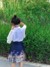 奥蒙威（AOMENGWEI）儿童马面裙套装短款夏季女童汉服六一女孩新中式中国风唐装YYM01 蓝色套装（送项链） 130 晒单实拍图