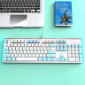 牧马人 K100拼色机械键盘鼠标套装电竞吃鸡游戏三件套笔记本台式电脑有线外接键鼠套装外设 天空蓝-青轴+M5游戏鼠标+7.1游戏耳机 晒单实拍图