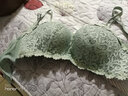 KJ内衣套装女聚拢无钢圈文胸上托性感调整型胸罩收副乳防下垂小胸 绿色含内裤 85C 实拍图