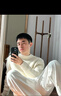 GENIOLAMODE森马集团加绒毛衣男士冬季加厚羊绒打底毛线针织衫男装 米白 L 实拍图