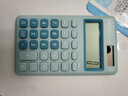 得力(deli)双电源便携时尚计算器 轻薄机身硅胶按键 学生四年级可爱桌面计算机 学习用品 浅蓝1200 实拍图