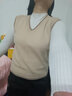 翊尚美针织马甲女春秋可外穿短款V领背心上衣25年新款宽松内搭坎肩 杏色 均码 【推荐80-140斤】 实拍图