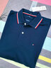 TOMMY HILFIGER25秋冬新款男装透气珠地网眼休闲通勤短袖T恤镶边翻领POLO衫 【合身款】午夜深蓝CHS L 实拍图