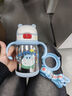 FGA富光儿童保温杯婴幼儿学饮杯内外纯钛水杯泡奶吸管背带蓝350ml 实拍图