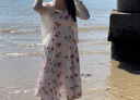 范思蓝恩雾漫玫瑰 碎花吊带连衣裙女2024夏新款度假海边约会裙子 雾漫玫瑰 M 实拍图