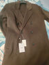 伯爵卓尔羊毛双面呢大衣男中长款2024秋冬新款通勤男装呢子外套 咖啡色（巧克力软糖） L (175) 实拍图