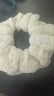新款奶油泡芙大肠发圈女简约复古褶皱头花头绳丸子头皮筋气质发饰 黑色奶油褶皱发圈 实拍图