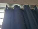 诺罗【窗帘+伸缩杆】窗帘免打孔杆子全套卧室飘窗简易全遮光隔断门帘 蓝色双面麻（遮光度90%左右） 杆长0.7-1.1 帘宽1.5*高1.8的1片 实拍图