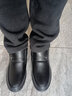 蜻蜓牌【100%全牛皮】男士羊毛保暖商务加绒厚休闲真皮冬季防滑棉皮鞋子 黑色 38 实拍图