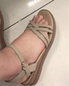 大东凉鞋女2026夏季新款休闲坡跟一字扣细带坡跟纯色女鞋0021 肤色 （第二批） 36 实拍图