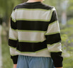 巴拉巴拉童装宝宝针织衫儿童毛衣秋装男童打底衫女童纯棉 黑白条纹00499 100 cm 实拍图