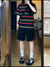 妙奕嘉短裤男夏季裤子外穿男裤运动跑步速干裤休闲裤五分裤沙滩裤冰丝裤 刺绣压皱短裤【黑色】 XL 【建议120-140斤】 实拍图