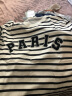 H&M女装T恤夏季新款字母印花美式宽松学院风短袖上衣1163560 黑色条纹/Paris 165/96 晒单实拍图