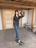 靖话欧货老爹鞋女2026春夏季新款小个子增高6cm休闲鞋百搭时尚运动鞋 黑色 单层 37 (235mm) 实拍图