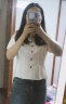 百图betu女装夏季新款衬衫法式V领显瘦肌理面料短袖衬衫女2303T50 杏色 S 晒单实拍图