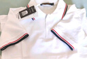 罗蒙男童短袖polo衫校园服饰春夏T恤女童班服 条纹白色短袖POLO衫120 实拍图