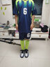IFUBXY KIDS儿童足球服套装男定制短袖小学生训练服个性运动队服印字夏季球衣 D8831宝蓝色（赠送护腿板袜子） S 实拍图
