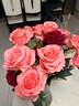 黛莉森仿真玫瑰花假花婚礼装饰花摆设客厅餐厅永生花摆件生日礼物送女友 10枝玫瑰-粉色 实拍图