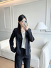 晨芙休闲小西装外套女春秋时尚英伦风正装显瘦小个子短款气质西服上衣 黑色常规【三粒扣】 L 建议100-110斤 实拍图