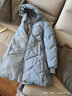 英氏（YEEHOO）女童羽绒服儿童保暖外套冬季时尚淑女中长款中大童装洋气冬装新款 字母小花-灰蓝色 140 实拍图