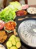 Rikyu利休电磁炉燃气通用烤盘麦饭石色不粘烤肉户外家用平底煎锅 大圆形不粘烤盘 套装 YP 32cm 实拍图