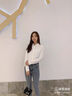 FitonTon缎面衬衫女长袖春秋百搭职业衬衣复古港风垂感通勤上衣 白色 M 实拍图