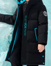 雪中飞（SNOWFLYING）【加厚】童装儿童羽绒服男童中大童女童长款过膝保暖连帽外套 黑色 150 实拍图