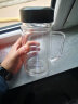 富光拾喜双层玻璃杯男女办公水杯耐热杯带手柄大容量泡茶杯子520ml黑色 实拍图