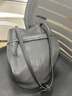 裘真慵懒遇水桶包女腋下单肩包复古通勤包头层植鞣牛皮包包 黑色-小号 实拍图