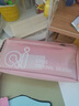 三年二班简约三角笔袋小学生铅笔袋高颜值大容量透明文具袋初中生用铅笔盒 粉色款 实拍图