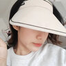 素锦初澜防晒帽子女夏季遮阳帽韩版防紫外线大檐遮脸太阳帽发箍UV空顶骑车 米色 UPF50+ 均码(55-60cm)含防风绳 实拍图