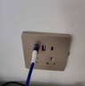 德力西（DELIXI） 开关插座 金色CD821无框大板 86型电源墙壁面板插座 双USB+type-c五孔插座 实拍图