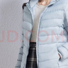 鸭鸭佟丽娅同款轻薄羽绒服女新款时尚修身短款冬连帽轻便时尚外套KXM 浅蓝色 L 实拍图