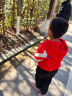 MQD童装男童卫衣中大童针织开衫儿童韩版摇粒绒外套 中国红 160cm 实拍图